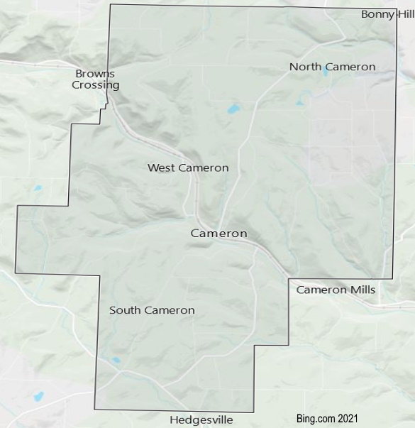 Cameron Road Map of Town Area