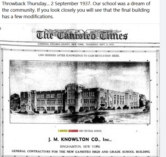 Canisteo School 1937