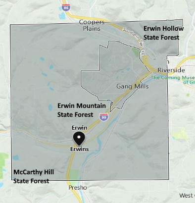 Erwins Area Boundry Map