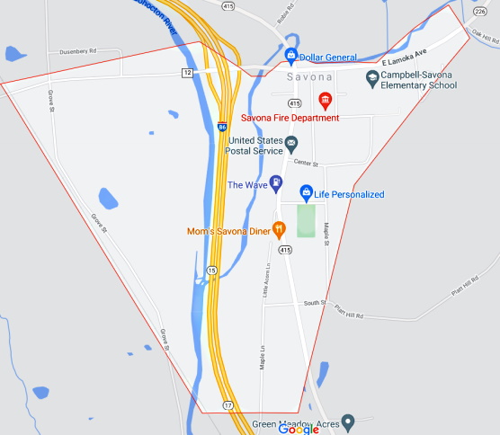 Savona Boundry Map-Road View